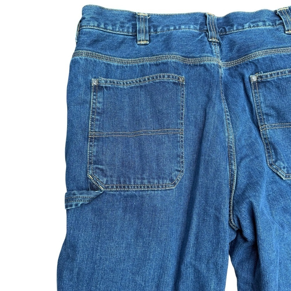 Blue Mountain Mens Fleece Lined Carpenter Painter Denim Jeans 38X32 - Picture 5 of 12
